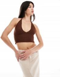 Cotton On Horgolt Barna Crop Top Nyitott Hát Kötés Gfk B20__XS