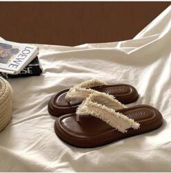 Shein Bézs Bebújós Flip-flop Papucs S06__36