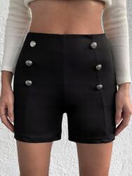 Shein Fekete Rövid Leggings Gombok RO6 B20__S
