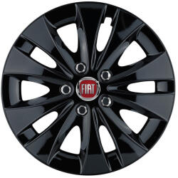 AutoHelix MSA Set 4 capace roti 15 inchi (R15) compatibile FIAT, Model Storm Negru (STORMN20)
