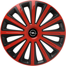 AutoHelix MSA Set 4 capace roti 15 inchi (R15) compatibile OPEL, Model Trend Rosu-Negru (TrdRos47)
