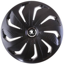 AutoHelix MSA Set 4 capace roti 15 inchi (R15) compatibile SKODA, Model Wind Negru (WNDNC59)