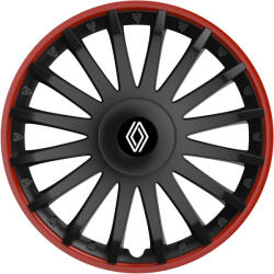 AutoHelix MSA Set 4 capace roti 15 inchi (R15) compatibile RENAULT, Model Kristal Negru-Rosu (KRNR53)