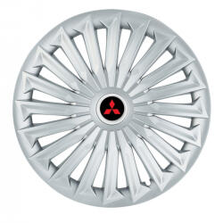 AutoHelix MSA Set 4 capace roti 15 inchi (R15) compatibile MITSUBISHI, Model Joy Gri (JOYG14)