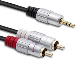 Qoltec 52341 audio kábel 3 M 2 x RCA 3.5mm Fekete (52341) - navion