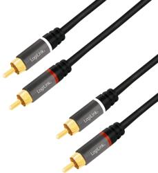 LogiLink CA1202 audio kábel 1 M 2 x RCA Fekete (CA1202) - navion