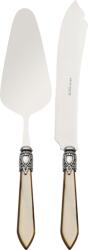Casa Bugatti Spatulă și cuțit pentru servirea tortului Oxford, maro, în cutie cadou, set 2 piese (OXBOM-N3220/21)