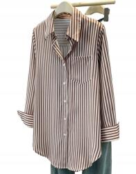 Shein Hosszú Ujjú Csíkos Női Ing S (sz25061734202264483)