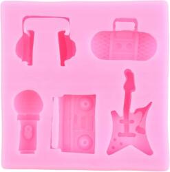  Szilikon 3D Forma Gitár, Mikrofon, Rádió, Zene Díszítéséhez (AG251018036784)