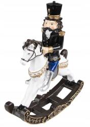 Clayre & Eef Fekete diótörő karácsonyi dekoráció hintalovon, 18 cm (KL6PR3711)