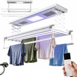 Heckermann Mennyezeti Ruhaszárító Led Uv Lámpával Meleg Szárítás Távirányítóval 35KG-IG (Heckermann A5 Biała) Ruhaszárító