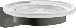 Hansgrohe AddStoris S - Savonieră cu suport, sticlă mată/crom negru periat 41766340 (41766340)