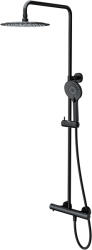 Cersanit Virgo set de duș perete cu termostat cu duș de ploaie negru S522-098 (S522098)