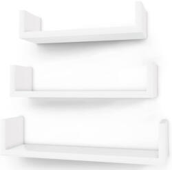 SONGMICS Rafturi plutitoare de perete, set 3 bucati, MDF, 30, 35 si 40 cm, alb (EZ-LWS40WT) Raft