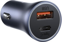 Baseus INCARCATOR auto Baseus Golden Contactor Pro, 1 x USB Output 5V/2.4A, 1 x USB Type-C Output 5V/2.4A, total output 40W pt. bricheta auto, gri "CCJD-0G" (timbru verde 0.18 lei) - 6953156201934 (L1-CCJD-0