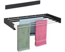 Relaxdays Suport de Uscat Rufe Relaxdays, Negru, Montare pe Perete, Compact (75140130)
