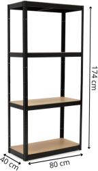 Springos Ha5283 raft 174 x 80 x 40 cm, 4 polițe (HA5283) Raft