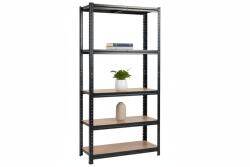 MAMUTEX Lakkozott fém állvány Mamutex Standard 160x80x40 cm - 5 polc, teherbírás 875 kg, fekete