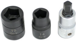 Laser Tools Fékjavító dugókulcs készlet 5 ötszögű 1/2" - HGV - 3 db-os Laser (LAS-4512)