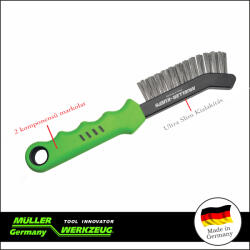 Müller-Werkzeug Drótkefe Féknyereg tisztító kefe - acél 225 mm - profi - MÜLLER (MLR-467 001)