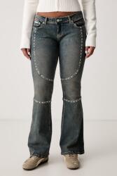 Juicy Couture blugi flared pentru femei STUD JUICY MOTO FLARE JEAN 9BY2-SJDZ7M_55J (JCDJE226957)