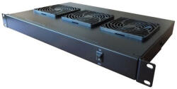 Excel Ventilátor 1U 3egység +kapcsoló 19"-os fekete (IVU3-BK)