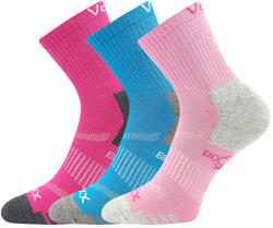 Fuski BOMA s. r. o VoXX BOAZIK / Șosete sport pentru copii din bumbac organic - magenta/turcoaz/roz 30-34 (120157)