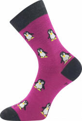 Fuski BOMA s. r. o VoXX FULG DE ZĂPADĂ / Șosete de damă din lână merinos cu pinguini - fuxia 39-42 (119914)