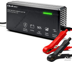 Qoltec Specialist LiFePO4-akkumulátortöltő 12, 8 V / 10 A, PF 0, 9, LED, intelligens töltés (52670)