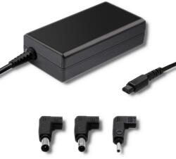 Qoltec 65 W-os hálózati adapter Samsung és Sony laptopokhoz, 3 csatlakozóval és tápkábellel (51759)