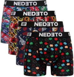 Nedeto 4PACK boxeri bărbați Nedeto multicolori (4NBV8) XXL (186264)
