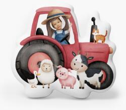 Empikfoto. ro Pernă 3D personalizată, catifea, Șofer de tractor cu animale, 40x40 cm - 313367