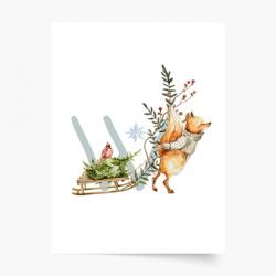 Empikfoto. ro Poster, Alfabet - W: Animale de pădure, 21x30 - 285944