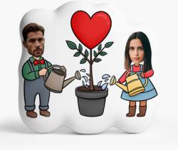 Empikfoto. ro Pernă 3D personalizată, catifea, Un cuplu cu o plantă, 40x40 cm - 313323