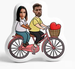 Empikfoto. ro Pernă 3D personalizată, catifea, Cuplu pe bicicletă, 40x40 cm - 313339