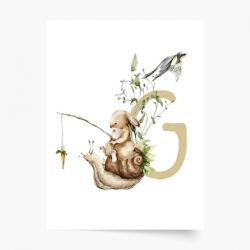 Empikfoto. ro Poster, Alfabet - G: Animale de pădure, 30x40 - 250266
