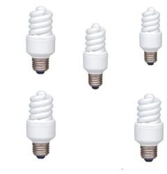 Panasonic Set 5 becuri Fluorescent PANASONIC 13W E27 Alb Rece Spirala EFD13E672V-5 (EFD13E672V-5)