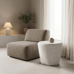 FDY Masuta Laterala Rotunda Fiora MDF Alb D56x45 Cm Masa de cafea