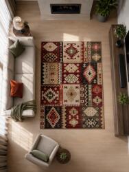 LOTOS Covor Lotos 15081-230, Marime 80 x 150 cm, Rosu, Inaltime Fir 8 mm, Antialergic, Polipropilena, Living, Dormitor, Sufragerie, Birou Covor