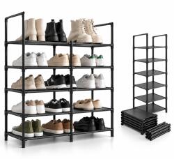 Ruhhy Pantofar modular 10 module pentru 10 perechi, raft pantofi metalic pentru hol, negru, 176 cm (00025564) Pantofar
