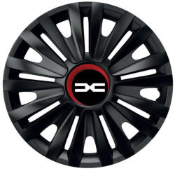 AutoHelix MSA Set 4 capace roti Negre Cu Inel Rosu Royal R16 Compatibil Cu Dacia Nou (NEGRINRORONL7)