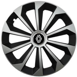 AutoHelix MSA Set 4 Capace Roti 15 inchi (R15) Fame Gri-Negru, Compatibile Cu Renault Nou (FAMEGRNENL6)