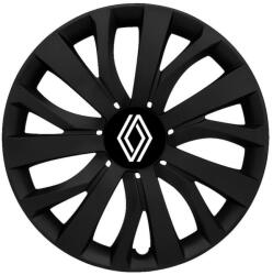 AutoHelix MSA Set 4 capace roti 15 inchi (R15) compatibile RENAULT NOU, Model - 432 Black Edition (M432BLEDNL6)