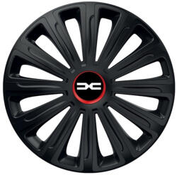 AutoHelix MSA Set 4 capace roti Negre Cu Inel Rosu Trend R14 Compatibil Cu Dacia Nou (NEGRINROTRNL1)