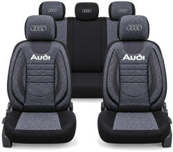 AutoHelix MSA Set Huse Scaune Universale City, Gri cu Negru Personalizate cu Audi (HSCGN1)