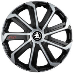 AutoHelix MSA Set 4 Capace Roti Evo Gri-Negru R15, pentru SKODA NOU (EVOGRNENL2)