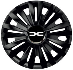 AutoHelix MSA Set 4 capace roti Negre Cu Inel Cromat Royal R14 Compatibil Cu Dacia Nou (NEGRRONL1)