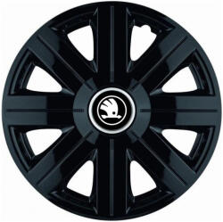 AutoHelix MSA Set 4 Capace Roti, potrivite jantelor de R16, pentru Skoda Nou, model Cosmos Negru (COSMNENL8)
