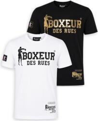 Boxeur des Rues Pachet 2 tricouri barbati Boxeur des Rues Slim Fit: Alb cu logo negru + Negru cu logo auriu, Mărimea XS