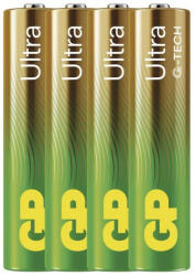 GP Batteries LR03/AAA ultra alkáli mikroceruza elem GP (4 db-os). B02114 (B02114)